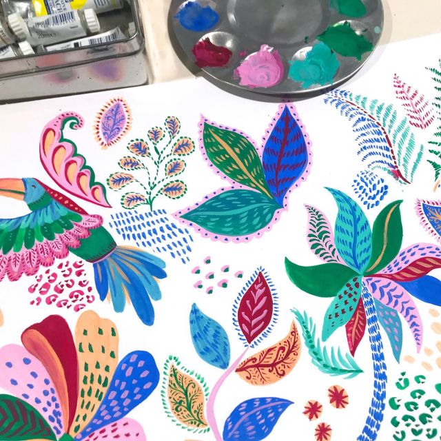 When tropical motifs get a folky twist with sophisticated pastel colors.🌺

--------------

Cuando los motivos tropicales dan un giro folk en tonos pasteles sofisticados. 🌸

#prints #handmade #swim #swimsuit #tropicalvibes #textiledesign
 #ss25 #patterndesign #fashion #paintings #colorful #pattern #textiledesign #sustainable #Ecocean